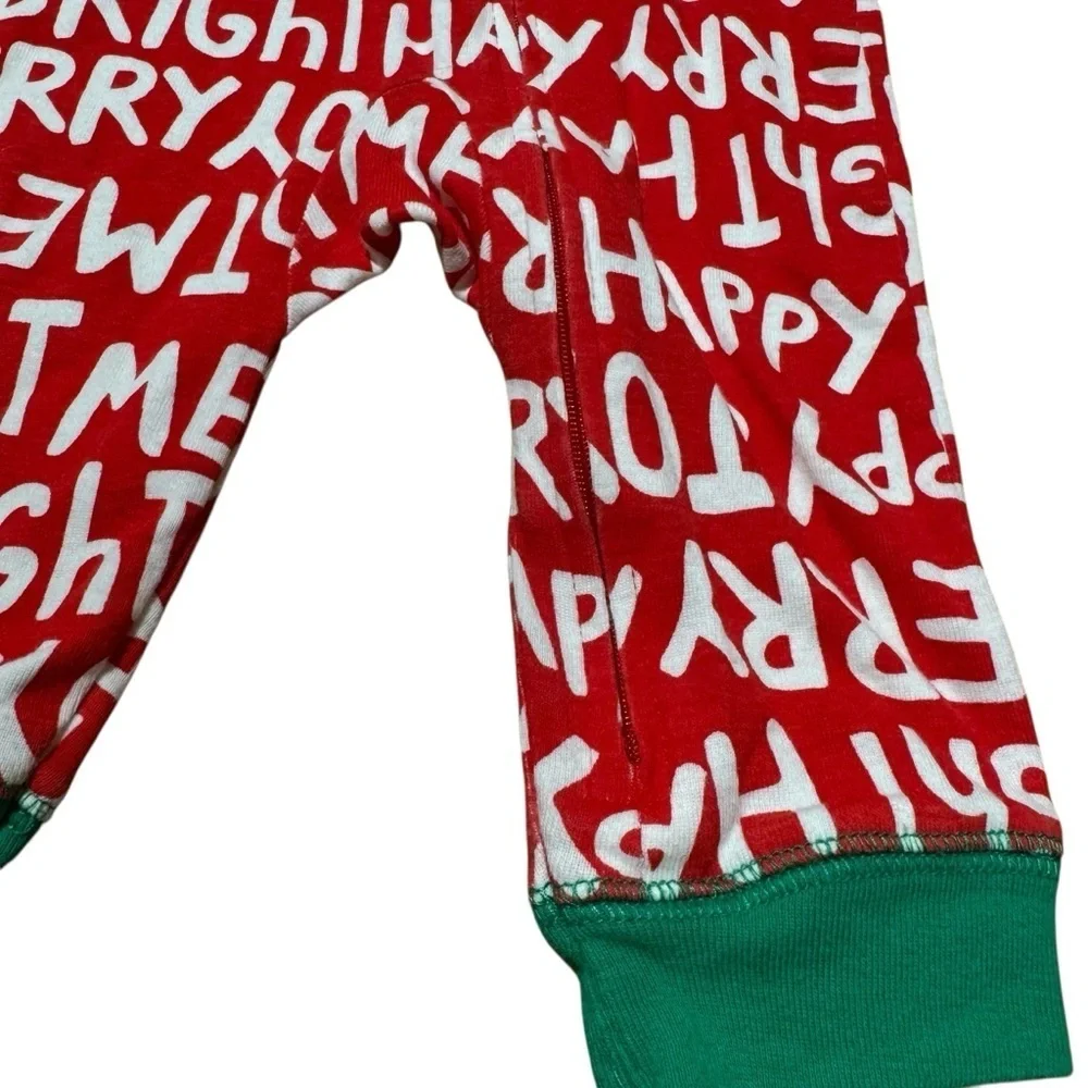 Carter’s Baby Boy Girl Christmas Pajama Zippy 6M Red White